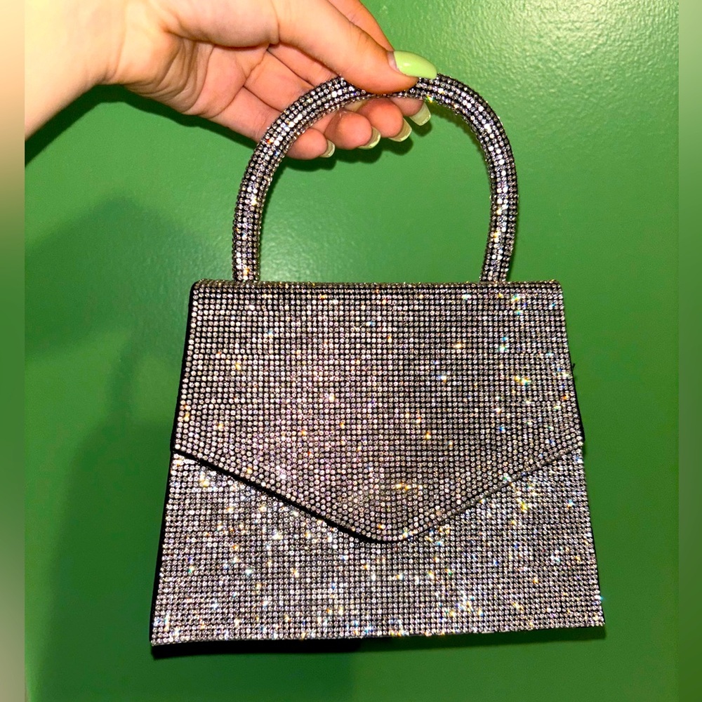 Rinestone Sparkle Silver Purse